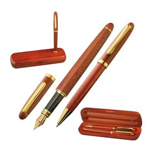 Holz Schreibset mit Kugelschreiber und Füllfederh