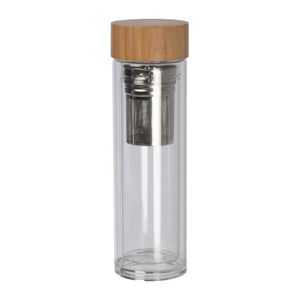 Vakuum Borosilikat Glasflasche mit Teesieb, 420ml