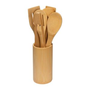 7 teiliges Kochbesteck-Set aus Bambus