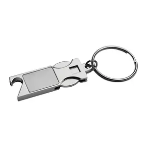 Schlüsselanhänger aus Metall mit Einkaufschip