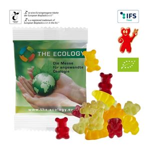 Organic Fruit Gum Bears in a Compostable Bag