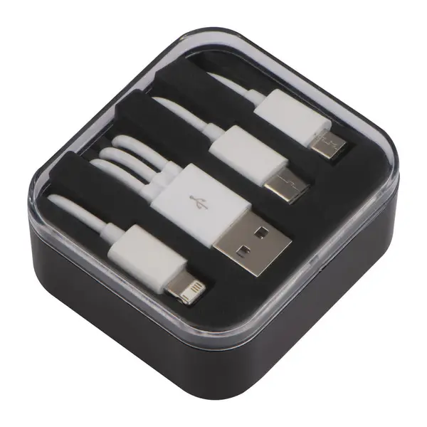 Kunststoffbox mit 3in1 USB Ladekabel