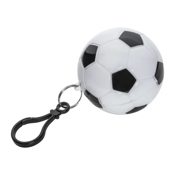 Regenponcho in einer Kunststoffkugel in Fußballopt