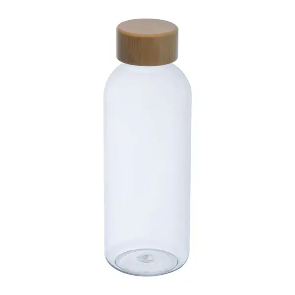 PET Trinkflasche mit Bambusdeckel, 600ml